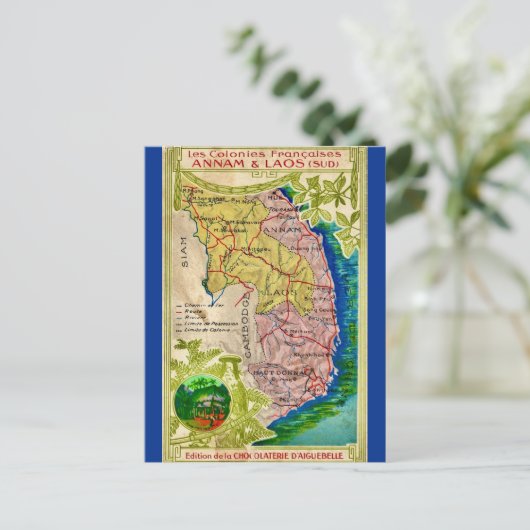 Mooi Vietnam Laos Kaart Briefkaart (Staand voorkant)