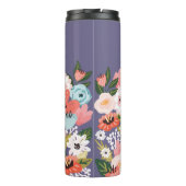 Mooi Violet Botanisch Bloeiend Bloempatroon Thermosbeker (Achterkant)