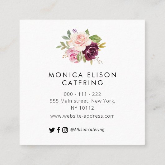 mooi visitekaartje voor bloemetjes (Achterkant)