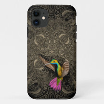 Mooi vliegende kolibrie zwevend Mehndi Mandala