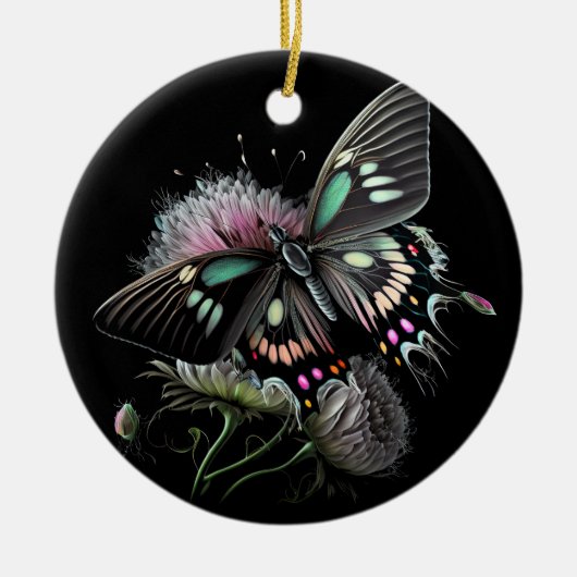mooi-vlinder-bloem keramisch ornament (Voorkant)