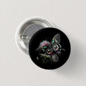 mooi-vlinder-bloem ronde button 3,2 cm (Voorkant /achterkant)