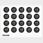 mooi-vlinder-bloem ronde sticker (Vel)