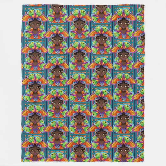 Mooi vlinder meisje fleece deken (Voorkant)