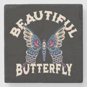 mooi-vlinder-retro-vector-art-illustratie- stenen onderzetter