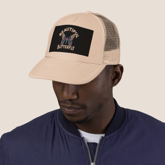 mooi-vlinder-retro-vector-art-illustratie- trucker pet (In situ)