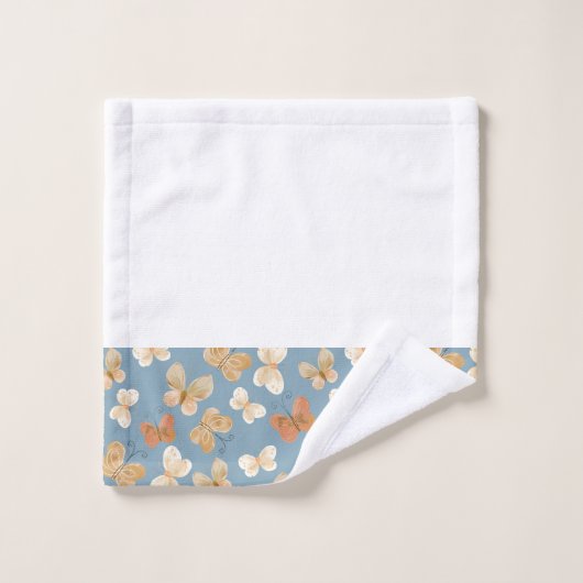 Mooi vlinderpatroon blauw bad handdoek (Wasdoekje)