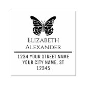 Mooi vlindervorm naam retouradres #1  zelfinktende stempel (Design)