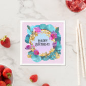 Mooi vogelfeest Floral Wreath Servet (Insitu)