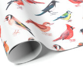 Mooi vogelpatroon inpakpapier. cadeaupapier (Rol Hoek)