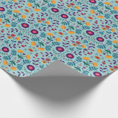 Mooi Volkskunst Bloemen Patroon Cadeaupapier (Hoek)