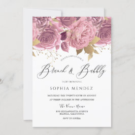 Mooi Vrijgezellenfeest met bloesse bloemen Brunch  Kaart