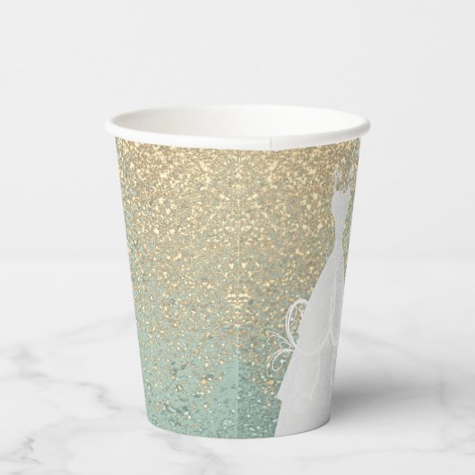 Mooi Vrijgezellenfeest - Mint Green Papieren Bekers (Rechts)