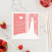 Mooi Vrijgezellenfeest op koraal Servetten (Insitu)