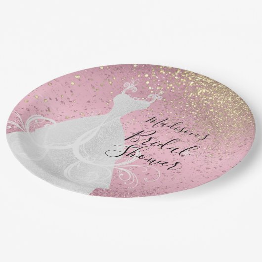 Mooi Vrijgezellenfeest - PInk-Borden Papieren Bordje (Gekanteld)