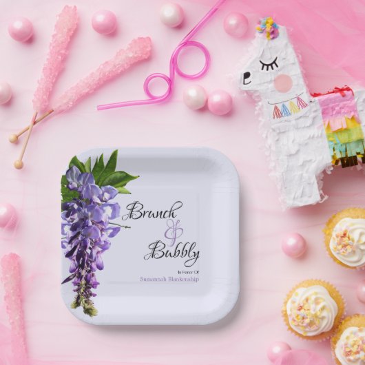 Mooi Vrijgezellenfeest van Wisteria Brunch Papieren Bordje (Feest)