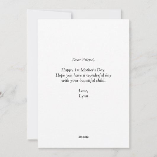 Mooi vrolijk 1e Moederdag kaart (Achterkant)