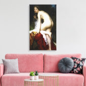 Mooi Vrouw Bather (door Bouguereau) Canvas Afdruk (Insitu (Woonkamer))