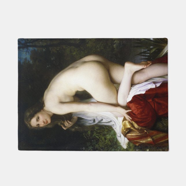 Mooi Vrouw Bather (door Bouguereau) Deurmat (Voorkant)