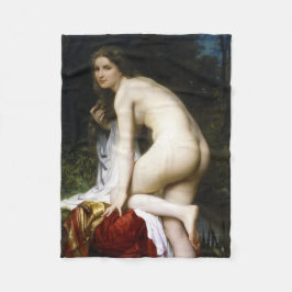 Mooi Vrouw Bather (door Bouguereau) Fleece Deken