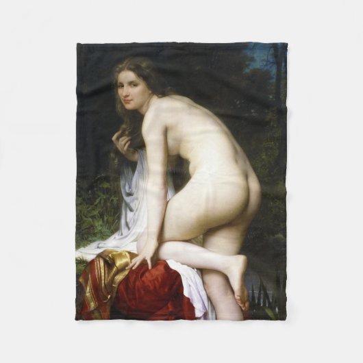 Mooi Vrouw Bather (door Bouguereau) Fleece Deken (Voorkant)