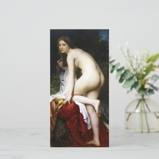 Mooi Vrouw Bather (door Bouguereau) Kaart (Staand voorkant)