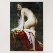 Mooi Vrouw Bather (door Bouguereau)