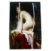 Mooi Vrouw Bather (door Bouguereau) Medium Cadeauzakje (Achterkant)