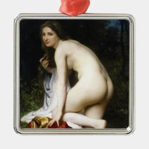Mooi Vrouw Bather (door Bouguereau) Metalen Ornament