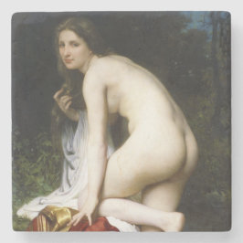 Mooi Vrouw Bather (door Bouguereau) Stenen Onderzetter