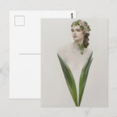 Mooi Vrouw Bloem Briefkaart (Voorkant / Achterkant)