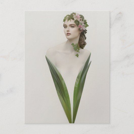 Mooi Vrouw Bloem Briefkaart (Voorkant)