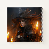 Mooi Vrouw Halloween Heks Geweldige Portret Notitieboek (Achterkant)