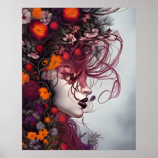 Mooi Vrouw Verpletters fantasie Abstract 2 Poster (Voorkant)