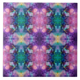 Mooi vrouwelijk multicolor caleidoscoopaccent tegeltje