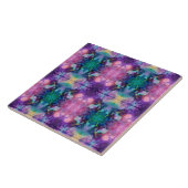 Mooi vrouwelijk multicolor caleidoscoopaccent tegeltje (Zijkant)