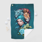 Mooi vrouwenhoofd met expressieve ogen golfhanddoek (Insitu)