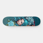 Mooi vrouwenhoofd met expressieve ogen persoonlijk skateboard (Horizontaal)