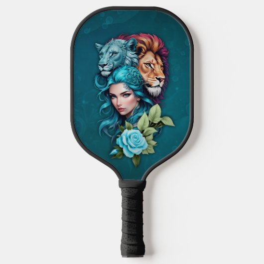 Mooi vrouwenhoofd met expressieve ogen pickleball paddle (Voorkant)