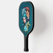 Mooi vrouwenhoofd met expressieve ogen pickleball paddle (Links)