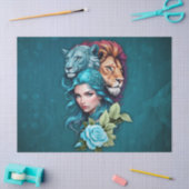 Mooi vrouwenhoofd met expressieve ogen tissuepapier (Craft)