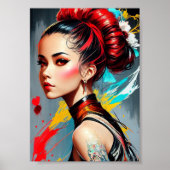 Mooi vrouwenportret poster (Voorkant)