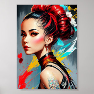 Mooi vrouwenportret poster