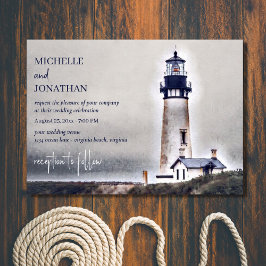 Mooi vuurtoren Nautical Beach Wedding Kaart