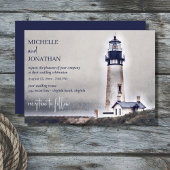 Mooi vuurtoren Nautical Beach Wedding Kaart