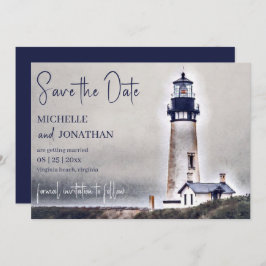 Mooi vuurtoren Nautical Beach Wedding Save The Date