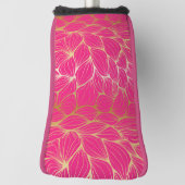 Mooi, warm roze, faux goud, blad, patroon, trendy, golfheadcover (Draai 90)