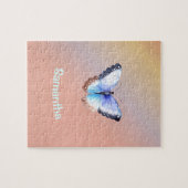Mooi watercolor vlinder met naam legpuzzel (Horizontaal)