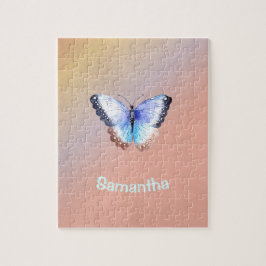 Mooi watercolor vlinder met naam legpuzzel