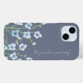 Mooi waterverf blauw bloemmotief  Case-Mate iPhone case (Achterkant (horizontaal))